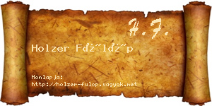Holzer Fülöp névjegykártya